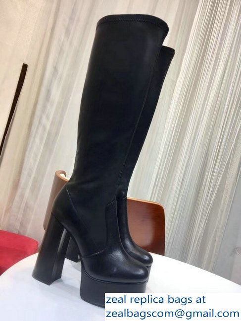 Saint Laurent Billy Heel 13cm Platform 4.5cm High Boots Black - Click Image to Close