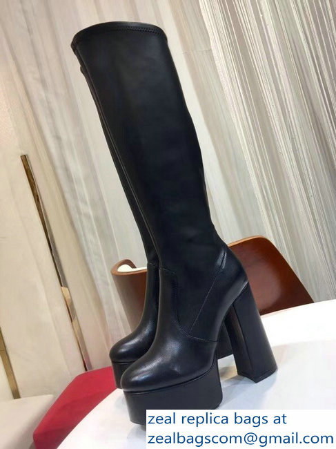 Saint Laurent Billy Heel 13cm Platform 4.5cm High Boots Black - Click Image to Close