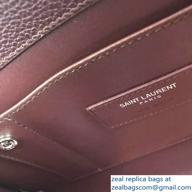 Saint Laurent Classic Nano Sac De Jour Bag In Grained Leather Burgundy - Click Image to Close