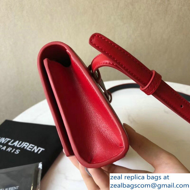 Saint Laurent Kate Belt Bag in Smooth Leather Red 534395 2018 - Click Image to Close