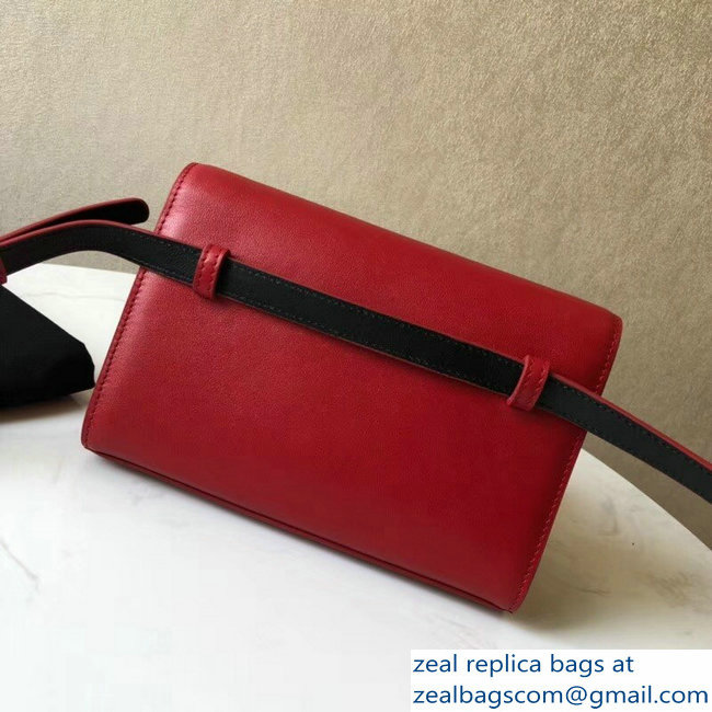 Saint Laurent Kate Belt Bag in Smooth Leather Red 534395 2018 - Click Image to Close