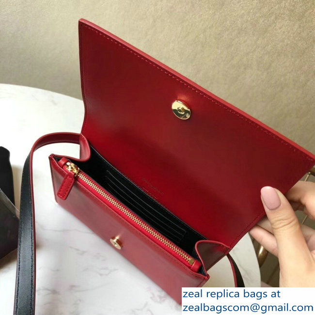 Saint Laurent Kate Belt Bag in Smooth Leather Red 534395 2018 - Click Image to Close