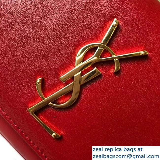 Saint Laurent Kate Belt Bag in Smooth Leather Red 534395 2018 - Click Image to Close