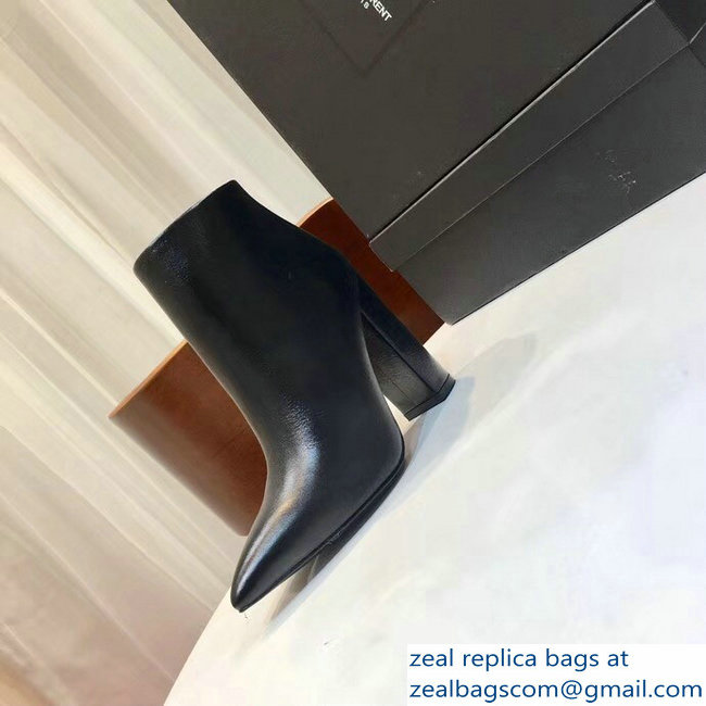 Saint Laurent Lou Heel 10.5cm Ankle Boots Black - Click Image to Close