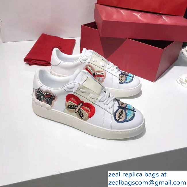 Valentino Butterfly Embroidery White Sneakers 2018 - Click Image to Close