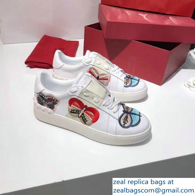 Valentino Butterfly Embroidery White Sneakers 2018