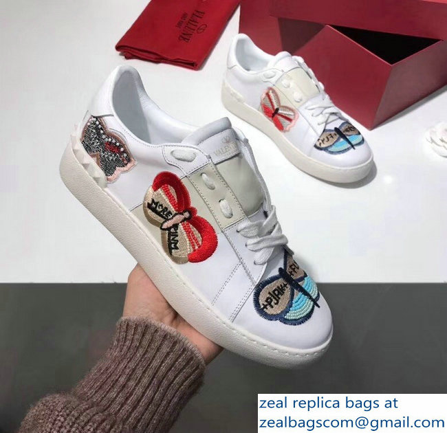 Valentino Butterfly Embroidery White Sneakers 2018 - Click Image to Close