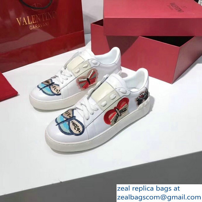 Valentino Butterfly Embroidery White Sneakers 2018
