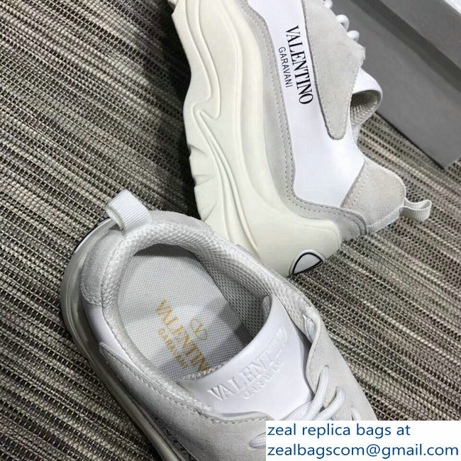 Valentino Calfskin And Suede Leather Sneakers White 2018