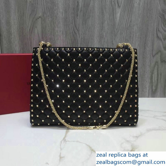 Valentino Rockstud Spike Shopping Shoulder Tote Bag VLTN Black 2018