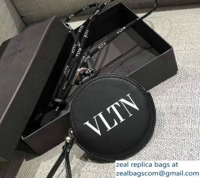 Valentino VLTN Calfskin Neck Coin Purse Black 2018 - Click Image to Close