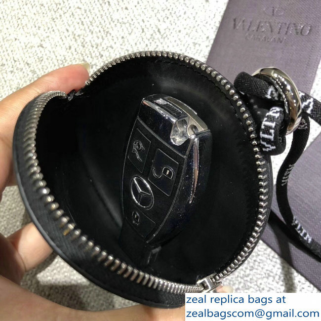 Valentino VLTN Calfskin Neck Coin Purse Black 2018 - Click Image to Close