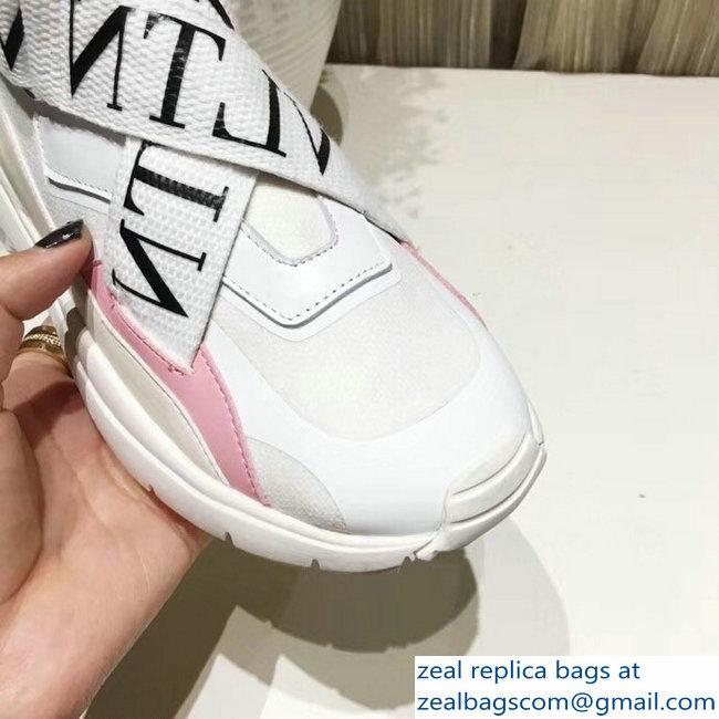 Valentino VLTN High-Top Stretch Knit And Leather Heroes Her Sneakers White 2018 - Click Image to Close