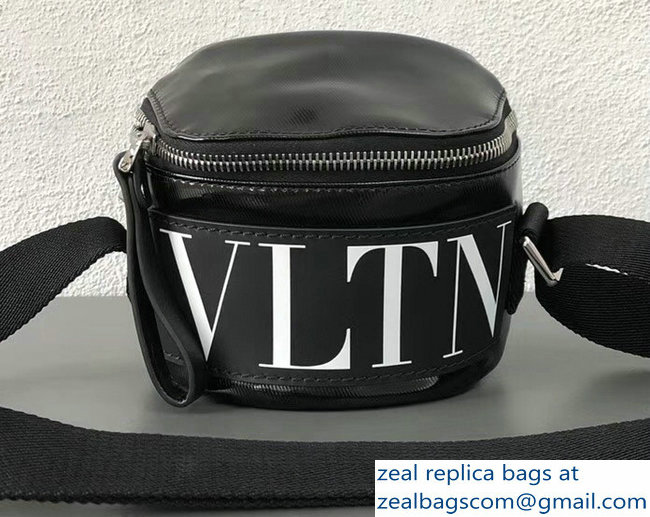 Valentino VLTN Shiny Canvas Cross Body Camera Bag Black 2018 - Click Image to Close