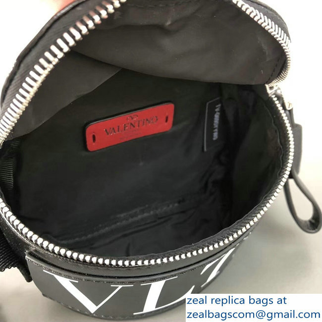 Valentino VLTN Shiny Canvas Cross Body Camera Bag Black 2018