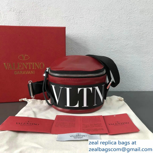 Valentino VLTN Shiny Canvas Cross Body Camera Bag Red 2018 - Click Image to Close