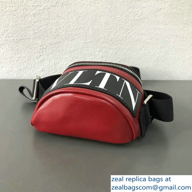 Valentino VLTN Shiny Canvas Cross Body Camera Bag Red 2018