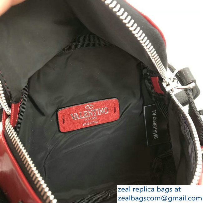 Valentino VLTN Shiny Canvas Cross Body Camera Bag Red 2018 - Click Image to Close