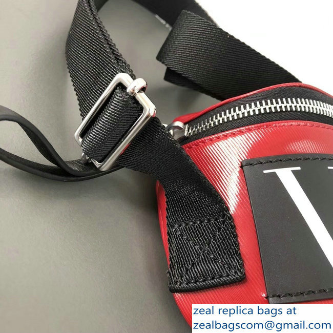 Valentino VLTN Shiny Canvas Cross Body Camera Bag Red 2018 - Click Image to Close