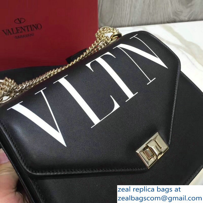 Valentino VLTN Shoulder Strap Chain Saddle Bag Black 2018 - Click Image to Close