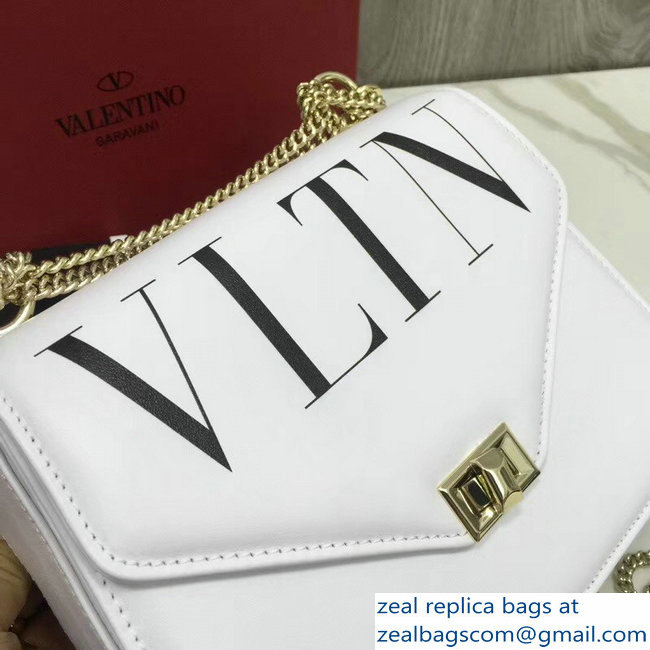 Valentino VLTN Shoulder Strap Chain Saddle Bag White 2018