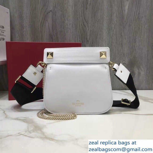 Valentino VLTN Shoulder Strap Chain Saddle Small Bag White 2018 - Click Image to Close