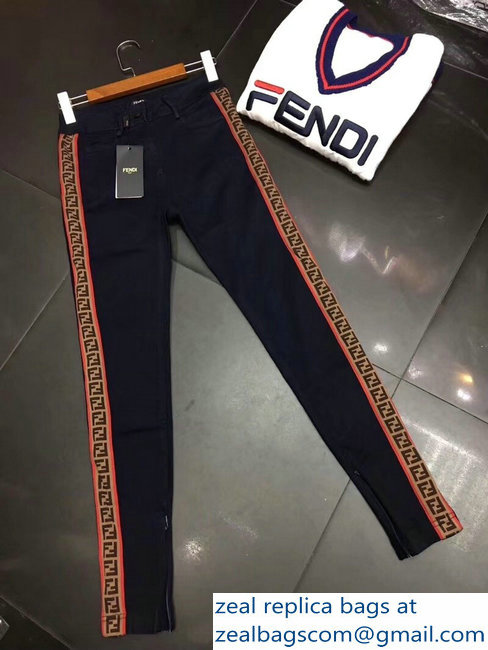 fendi black denim pants