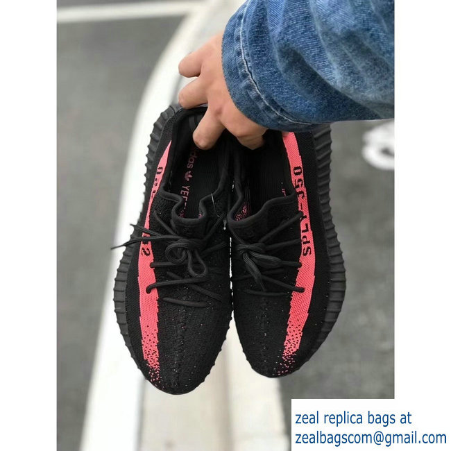 Adidas X Yeezy 350 boost V2 balck and red - Click Image to Close