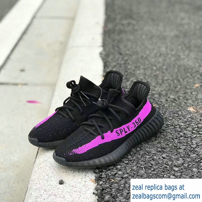 Adidas X Yeezy 350 boost V2 black and purple - Click Image to Close