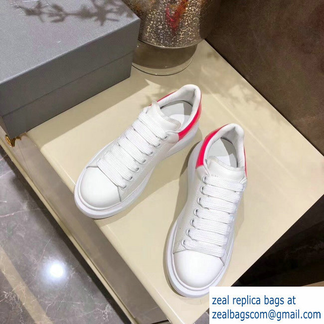 Alexander McQueen Oversized Sneakers White/Patent Fuchsia