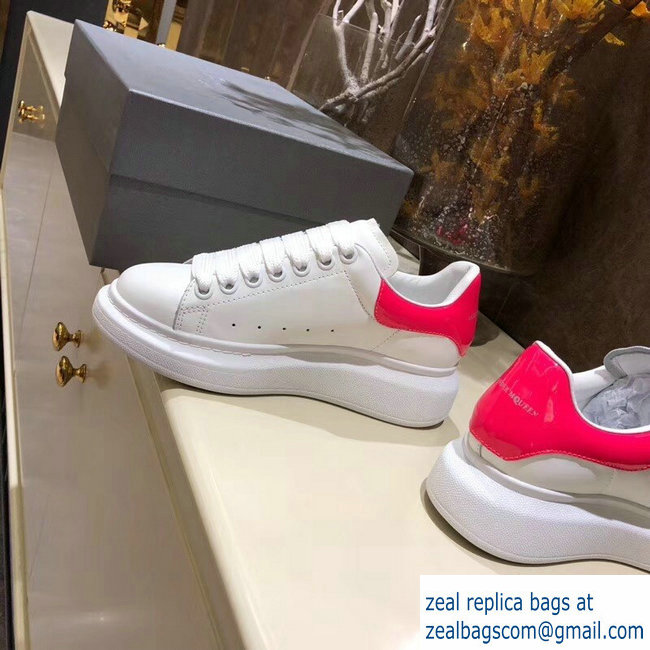 Alexander McQueen Oversized Sneakers White/Patent Fuchsia