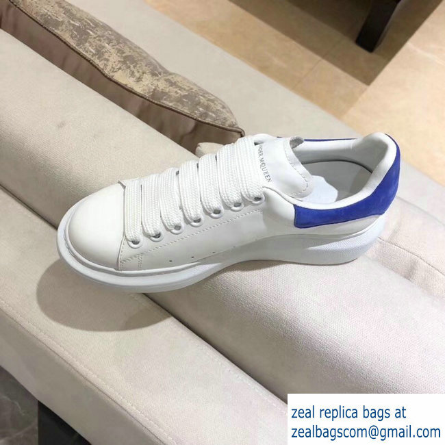 Alexander McQueen Oversized Sneakers White/Suede Blue - Click Image to Close
