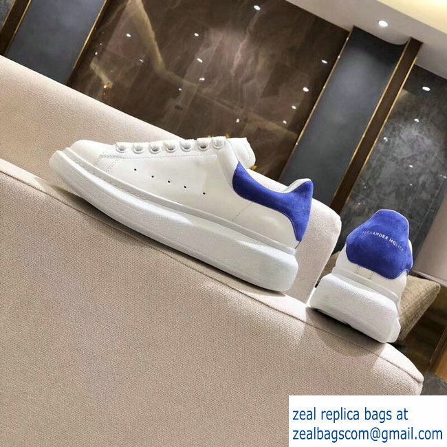 Alexander McQueen Oversized Sneakers White/Suede Blue - Click Image to Close