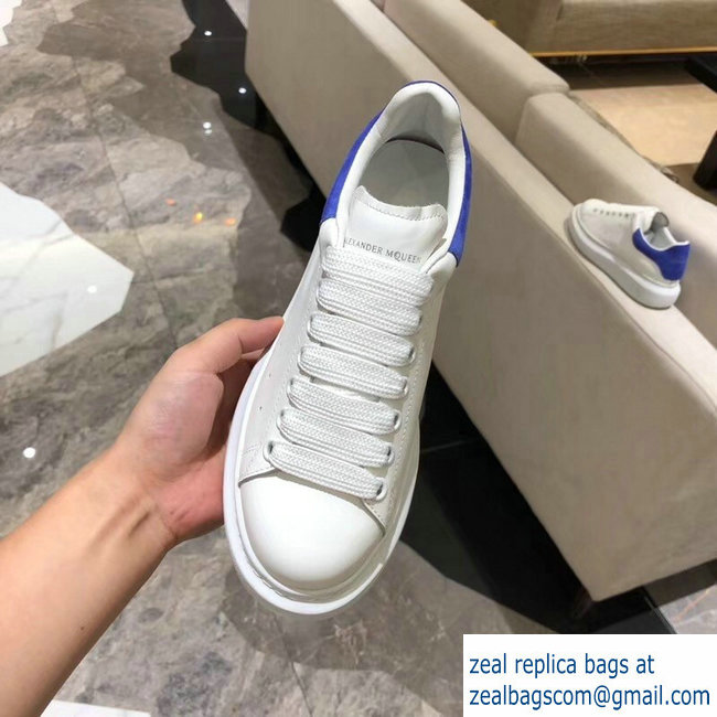 Alexander McQueen Oversized Sneakers White/Suede Blue - Click Image to Close