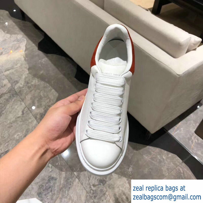 Alexander McQueen Oversized Sneakers White/Suede Caramel - Click Image to Close