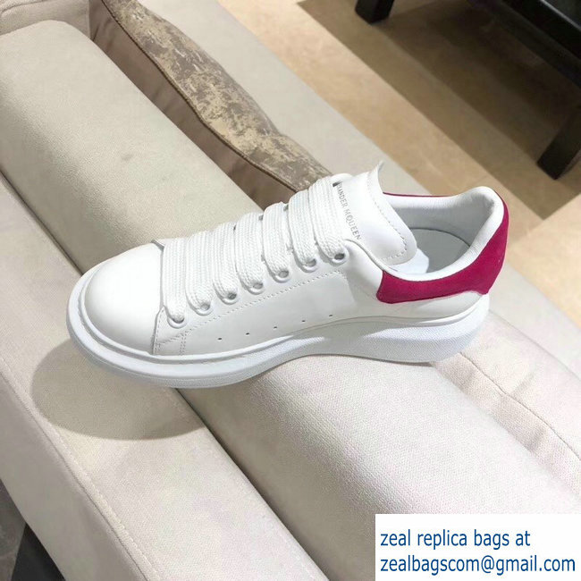 Alexander McQueen Oversized Sneakers White/Suede Fuchsia