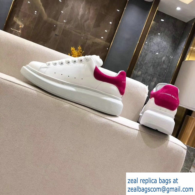 Alexander McQueen Oversized Sneakers White/Suede Fuchsia