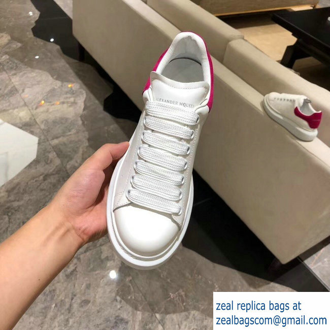 Alexander McQueen Oversized Sneakers White/Suede Fuchsia