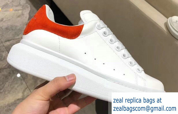 Alexander McQueen Oversized Sneakers White/Suede Orange