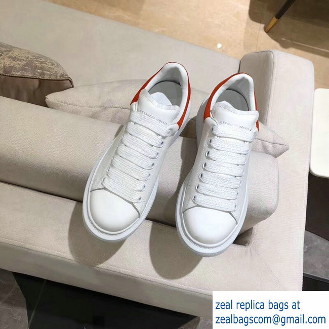 Alexander McQueen Oversized Sneakers White/Suede Orange
