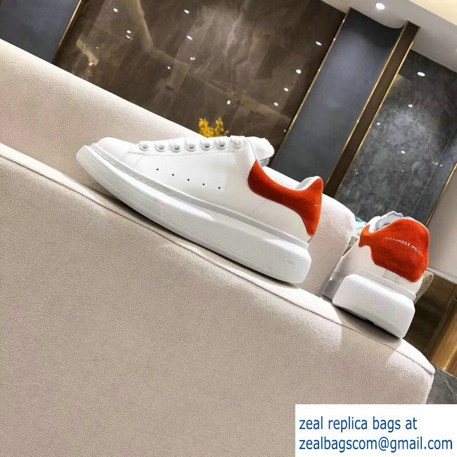 Alexander McQueen Oversized Sneakers White/Suede Orange