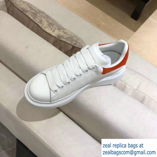 Alexander McQueen Oversized Sneakers White/Suede Orange