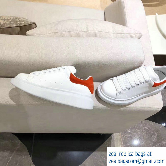 Alexander McQueen Oversized Sneakers White/Suede Orange