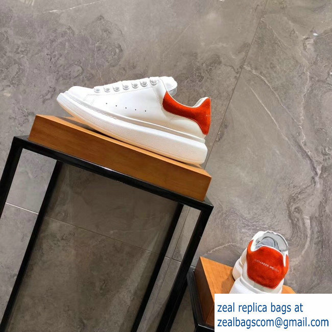 Alexander McQueen Oversized Sneakers White/Suede Orange