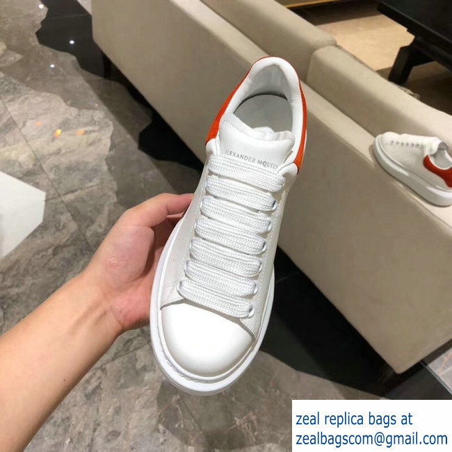 Alexander McQueen Oversized Sneakers White/Suede Orange
