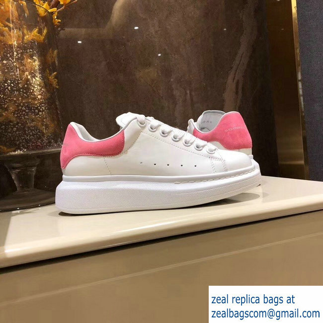 Alexander McQueen Oversized Sneakers White/Suede Pink - Click Image to Close