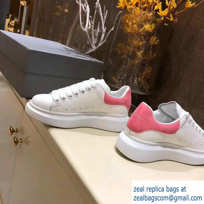 Alexander McQueen Oversized Sneakers White/Suede Pink - Click Image to Close