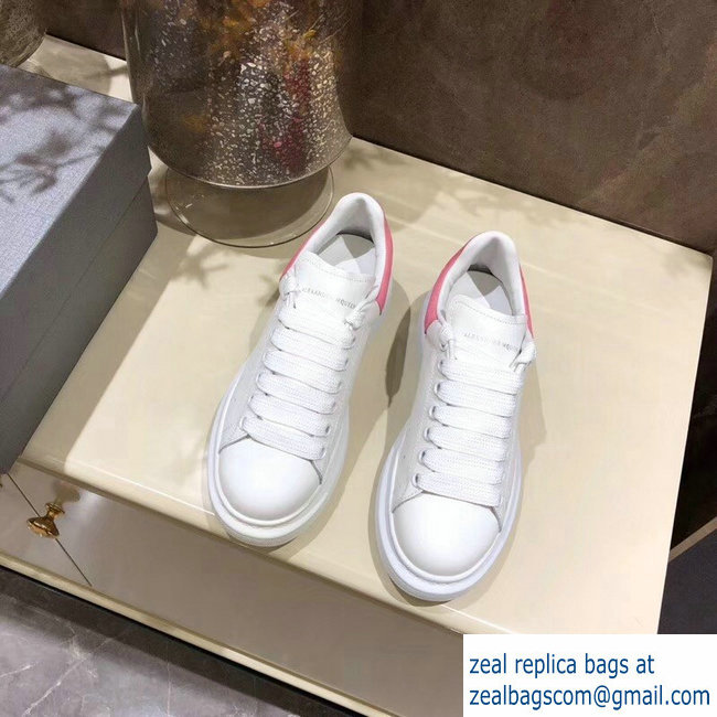 Alexander McQueen Oversized Sneakers White/Suede Pink - Click Image to Close