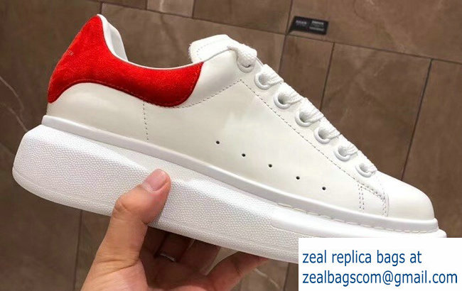 Alexander McQueen Oversized Sneakers White/Suede Red