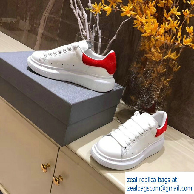 Alexander McQueen Oversized Sneakers White/Suede Red - Click Image to Close